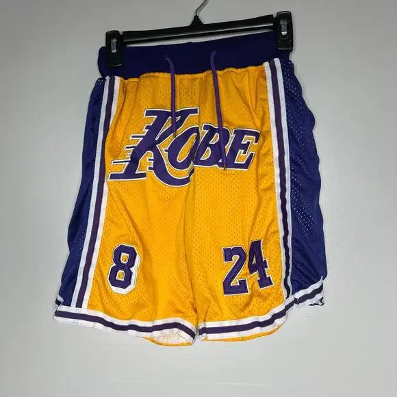 Just Don Los Angeles Kobe Bryant Lakers Home Shorts Gold Purple Size Small USA - Picture 5 of 5